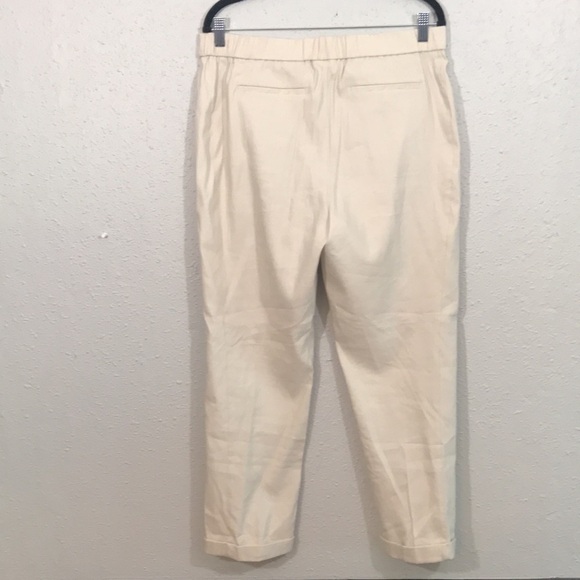 J. Jill Linen Stretch Oatmeal Pull on Ankle Style Pants size Medium Petite - Picture 6 of 10